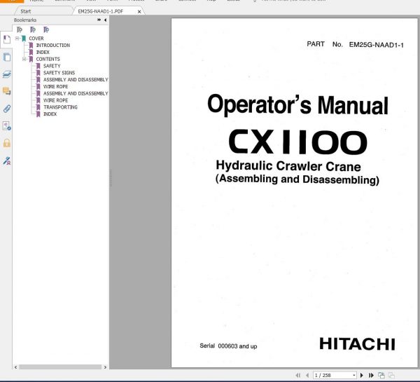 Hitachi Crawler Crane 3.05GB Full All Model Shop Manual DVD 3
