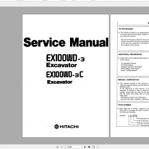 Hitachi Hydraulic Excavator EX100WD 2 EX100WD 3 Service Manuals EN PDF 4