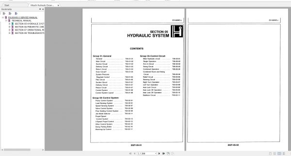 Hitachi Hydraulic Excavator EX100WD 2 KM 202E 01 Part 2 Tecnical Manuals EN PDF 1