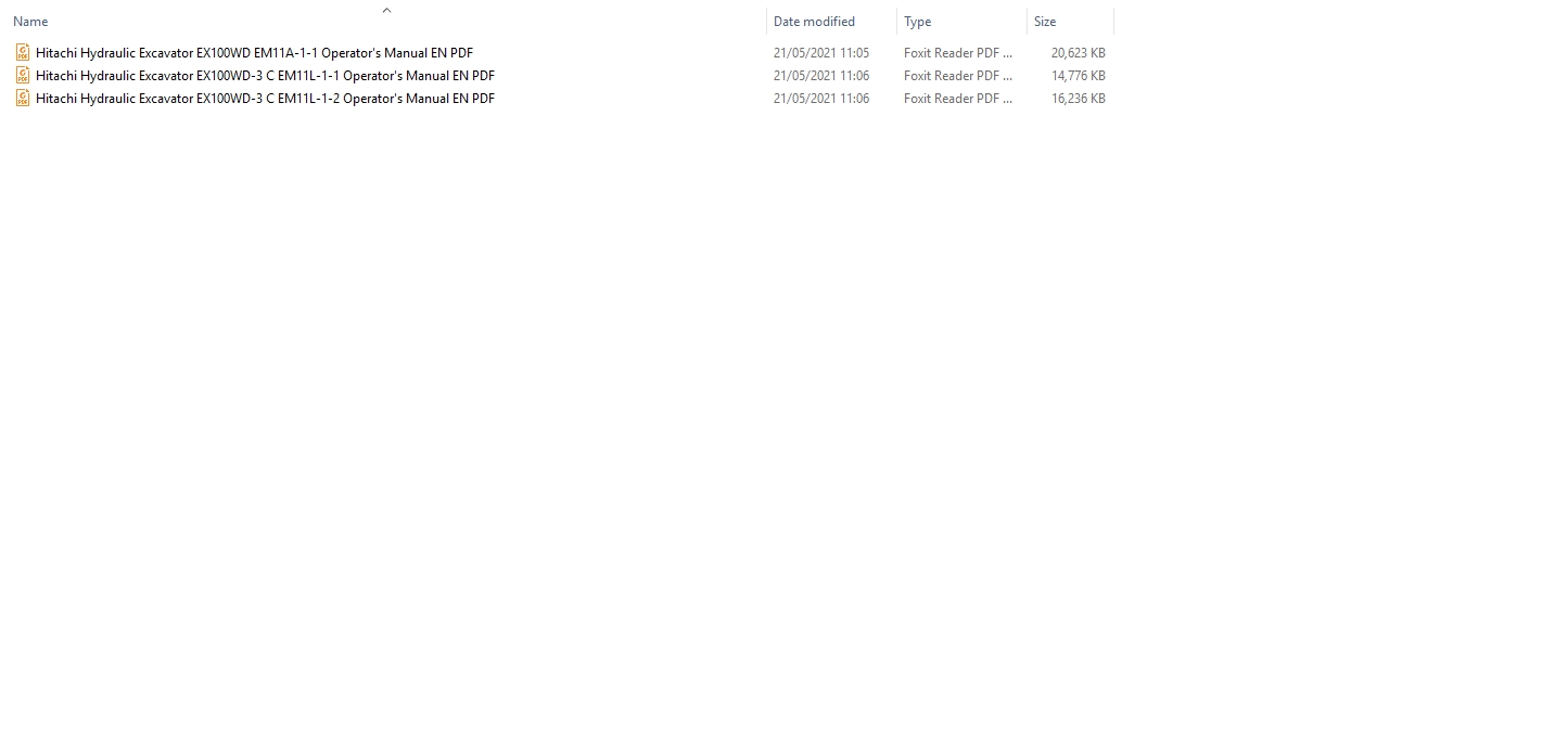 Hitachi Hydraulic Excavator EX100WD 3C Operators Manuals PDF 1