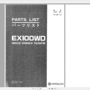 Hitachi Hydraulic Excavator EX100WD Spare Parts Catalog JP PDF 1