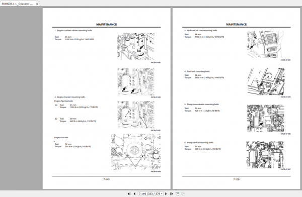 Hitachi Hydraulic Excavator Mining EX2000 7B Cummins Tier 4 Final Engine Operator Manual 4