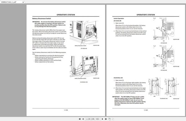 Hitachi Hydraulic Excavator ZX135US 6N ZX245USLC 6N Operators Manual 3
