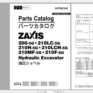 Hitachi Hydraulic Excavator ZX200 5G ZX210F 5G Parts Catalog EN 4