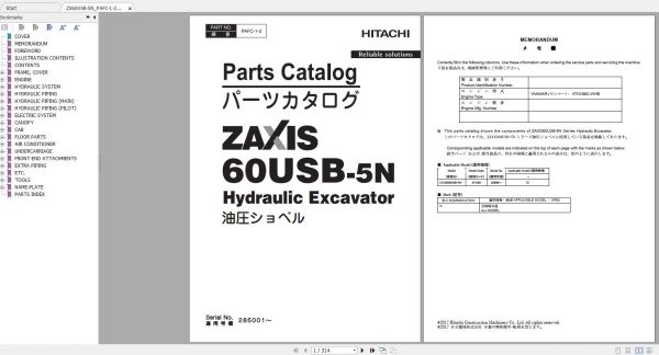 Hitachi Hydraulic Excavator ZX60 5G Shop Manuals 6