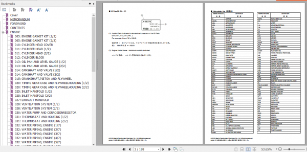 Hitachi Hydraulic Excavator ZX670LC 7 Series ISUZU Engine Parts Catalog 6WG1 XBSA02 2