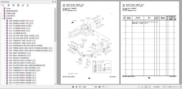 Hitachi Hydraulic Excavator ZX670LC 7 Series ISUZU Engine Parts Catalog 6WG1 XBSA02 3