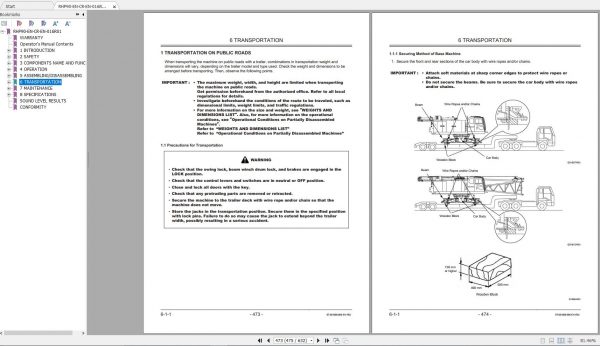 Hitachi Sumitomo Crane SCX1000A 3C5 Operators Manual SC10A 9019 and up 5