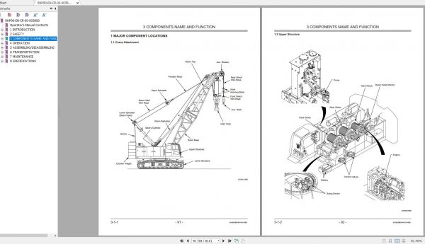 Hitachi Sumitomo Crane SCX1000A 3C5 Operators Manual SC10A 9021 and up 3
