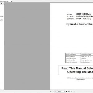 Hitachi Sumitomo Crane SCX1000A 3C5 Operators Manual SC10A 9023 and up 1