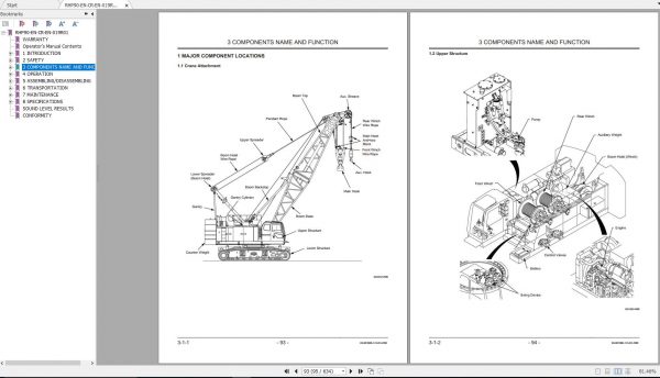 Hitachi Sumitomo Crane SCX1000A 3C5 Operators Manual SC10A 9023 and up 3 1