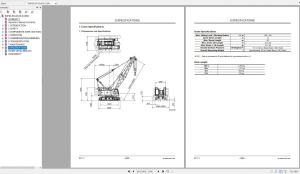 Hitachi Sumitomo Crane SCX1000A 3C5 Operators Manual SC10A 9023 and up 4 1
