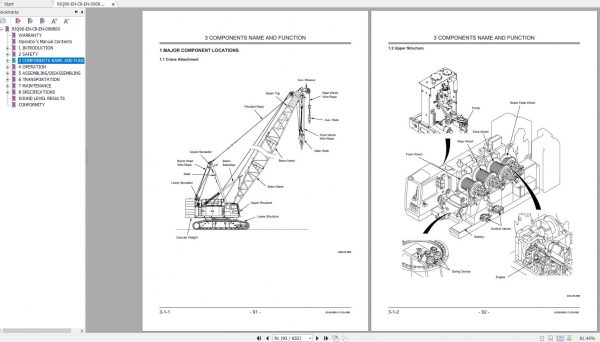 Hitachi Sumitomo Crane SCX1500A 3C5 Operators Manual SC15A 9009 and up 3