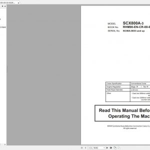 Hitachi Sumitomo Crane SCX800A 3 Operators Manual SC08A 8033 and up 1