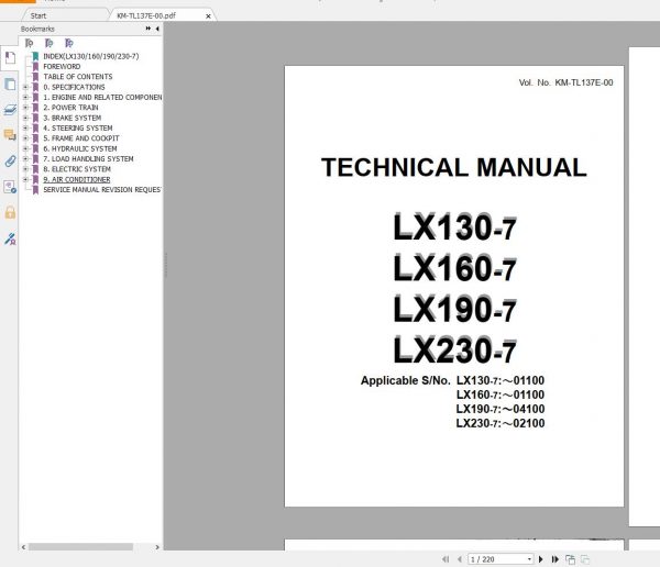 Hitachi Wheel Loader LX Series Workshop Manual Technical Manual and Circuit Diagram PDF DVD 7 2