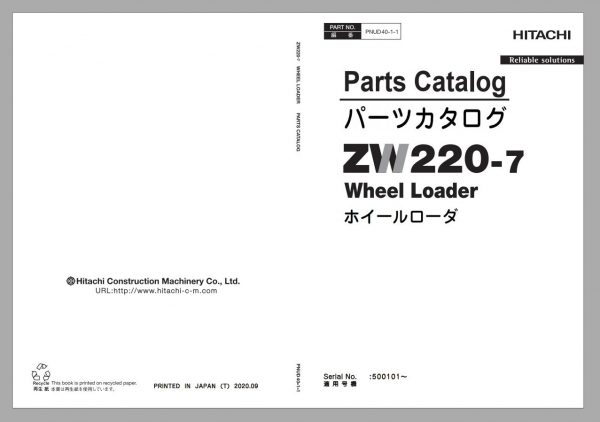 Hitachi Wheel Loader ZW 7 703GB Updated 2021 Workshop Manual Technical Manual and Circuit Diagram PDF DVD 3
