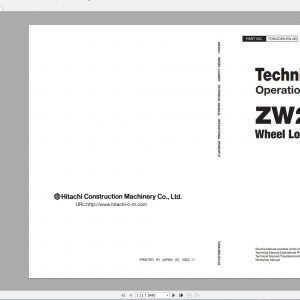 Hitachi Wheel Loader Zw 7 703Gb Updated 2021 Workshop Manual Technical Manual And Circuit Diagram Pdf Dvd 4