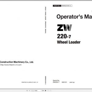 Hitachi Wheel Loader Zw 7 703Gb Updated 2021 Workshop Manual Technical Manual And Circuit Diagram Pdf Dvd 8