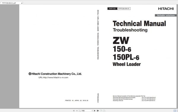 Hitachi Wheel Loader ZW150 6 Shop Manuals 3