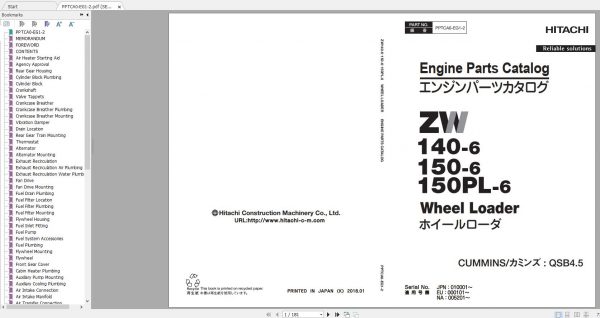 Hitachi Wheel Loader ZW150 6 Shop Manuals 5