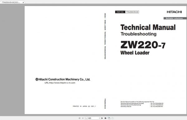 Hitachi Wheel Loader ZW220 7 Shop Manuals 4