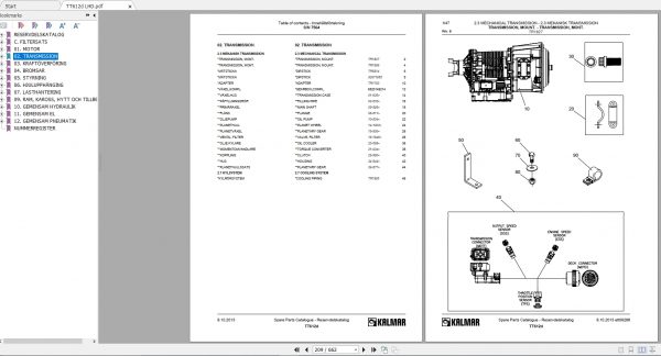 Kalmar Terminal Tractor TT612D Spare Parts Catalog ENFIN 2
