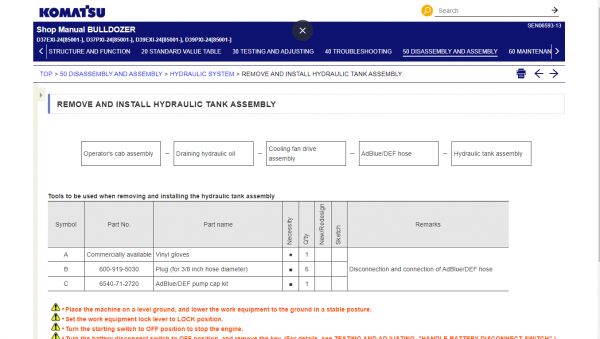 Komatsu Bulldozer D37 39EPXi 24 SEN06593 13 Shop Manual Html 4f0ba100c26b206f0 1