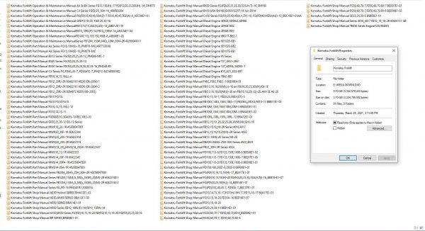 Komatsu Forklift Truck 31GB PDF DVD Part Manual Shop Manual Operation Maintenance Manual 1