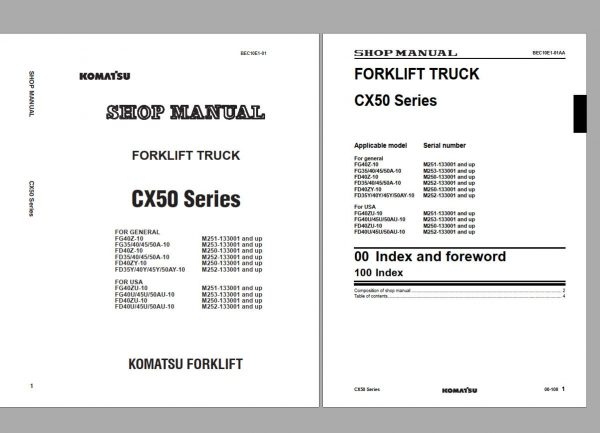 Komatsu Forklift Truck 31GB PDF DVD Part Manual Shop Manual Operation Maintenance Manual 10