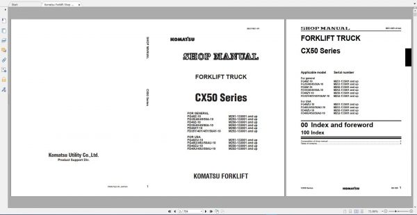 Komatsu Forklift Truck 31GB PDF DVD Part Manual Shop Manual Operation Maintenance Manual 7