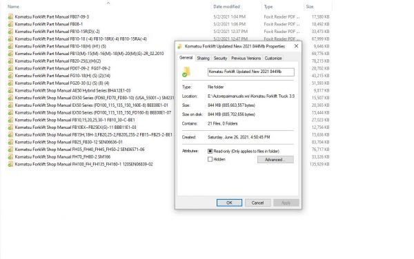 Komatsu Forklift Truck 39GB PDF 2021 Part Manual Shop Manual Operation Maintenance Manual DVD 11c8f5364affcb3e2
