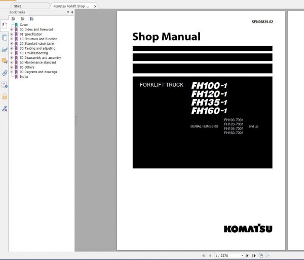 Komatsu Forklift Truck 39GB PDF 2021 Part Manual Shop Manual Operation Maintenance Manual DVD 2