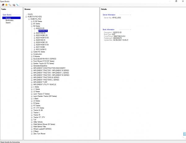 Kubota KDG EPC 06.2021 Tractors Construction Machinery Power Products Utility Vehicle Spare Parts Catalog DVD 1