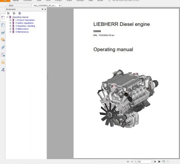 Liebherr Mobile Crane LTM 1500 8.1 500 Ton Operating Instructions Engine Crane EN 5