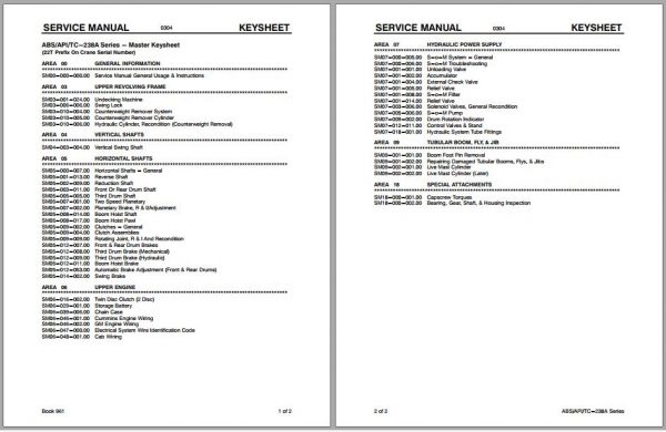 Linkbelt Lattice Boom Crane ABS 238A API 238A TC 238A Service Manual 1
