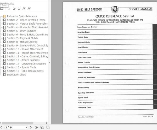 Linkbelt Lattice Boom Crane HC 51 Service Manual 1