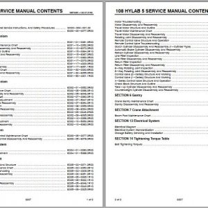 Linkbelt Lattice Boom Crawler Crane 108 HYLAB 5 Service Manual 1
