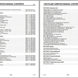 Linkbelt Lattice Boom Crawler Crane 138 HYLAB 5 Service Manual 1
