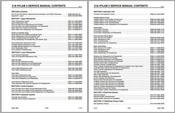 Linkbelt Lattice Boom Crawler Crane 218 HYLAB 5 Service Manual 1