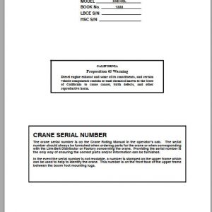 Linkbelt Lattice Boom Crawler Crane 248 HSL Service Manual 1