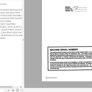 Linkbelt Lattice Boom Crawler Crane ABS 78A Service Manual 1