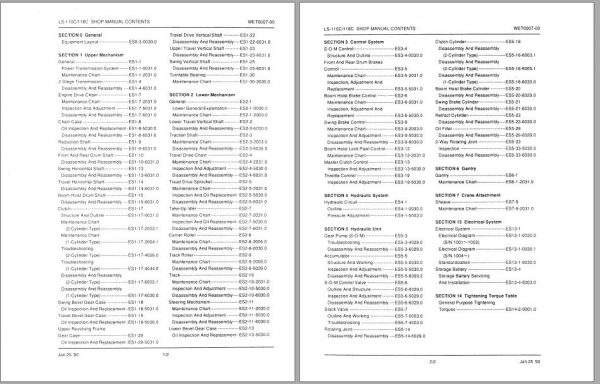 Linkbelt Lattice Boom Crawler Crane LS 110C LS 118C Service Manual 1