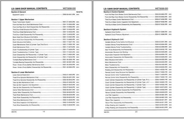 Linkbelt Lattice Boom Crawler Crane LS 138H II Service Manual 1