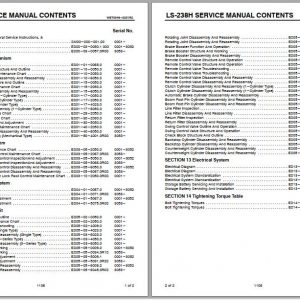Linkbelt Lattice Boom Crawler Crane LS 238H Service Manual 1