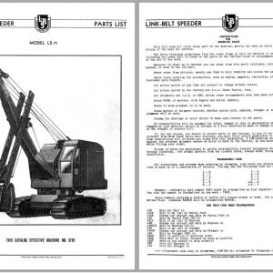 Linkbelt Lattice Boom Crawler Crane LS 71 Service Manual 1