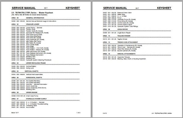 Linkbelt Lattice Boom Crawler Crane LS 78 LS 78H LS 78LC LS 78PL Service Manual 1