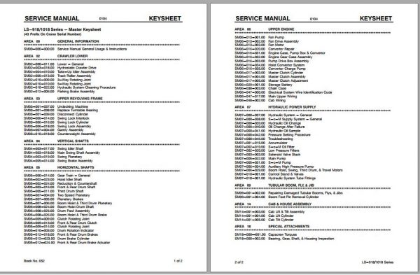 Linkbelt Lattice Boom Crawler Crane LS 918 LS 1018 Service Manual 1