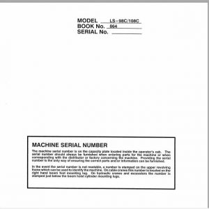 Linkbelt Lattice Boom Crawler Crane LS 98C LS 108C Service Manual 1