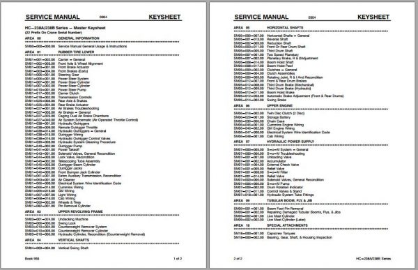 Linkbelt Lattice Boom Truck Crane HC 238A HC 238B Service Manual 1