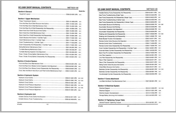 Linkbelt Lattice Boom Truck Crane HC 248H Service Manual 1